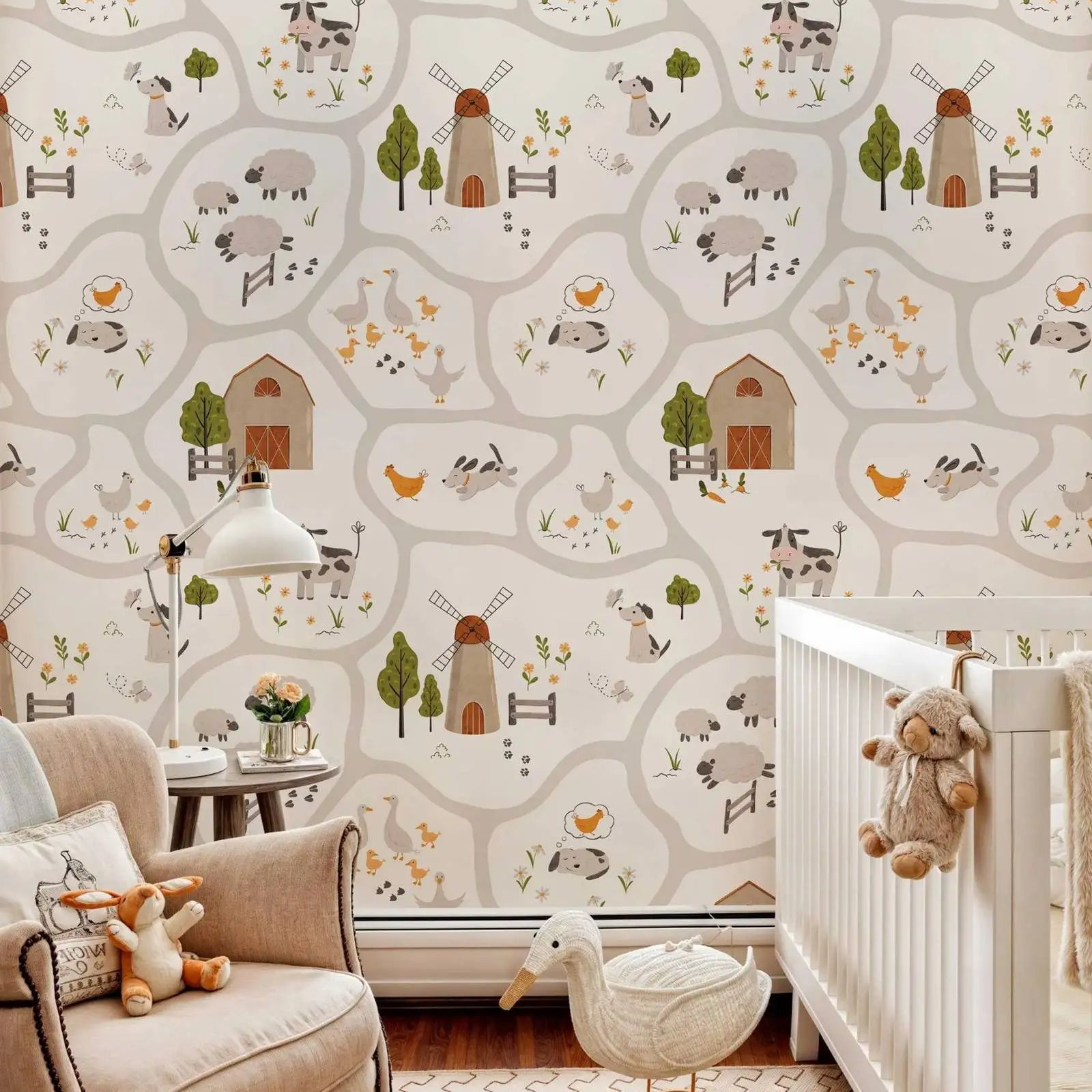 Baby Nursery Peel And Stick Wallpaper - Urocza tapeta dla dzieci z motywem