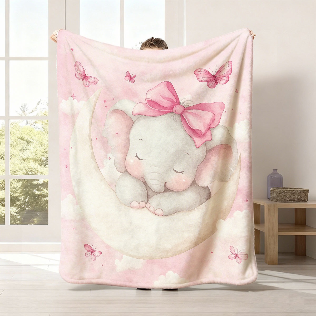 Baby Nursery Keepsake - Pluszowy kocyk w kształcie słonia z