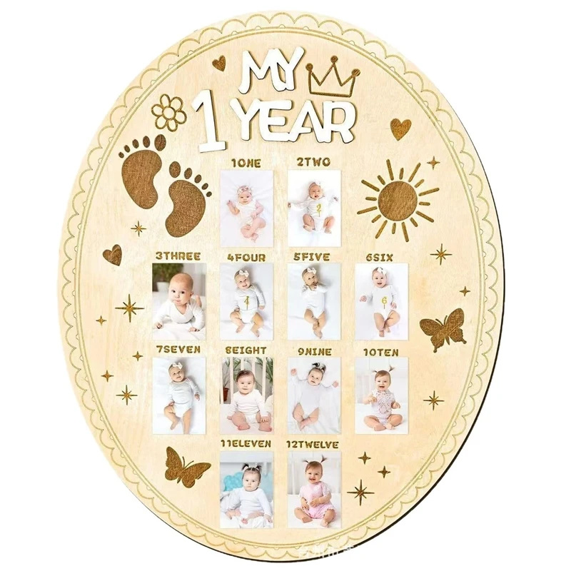Baby Nursery Keepsake - Drewniana tabliczka do zdjęć z okazji
