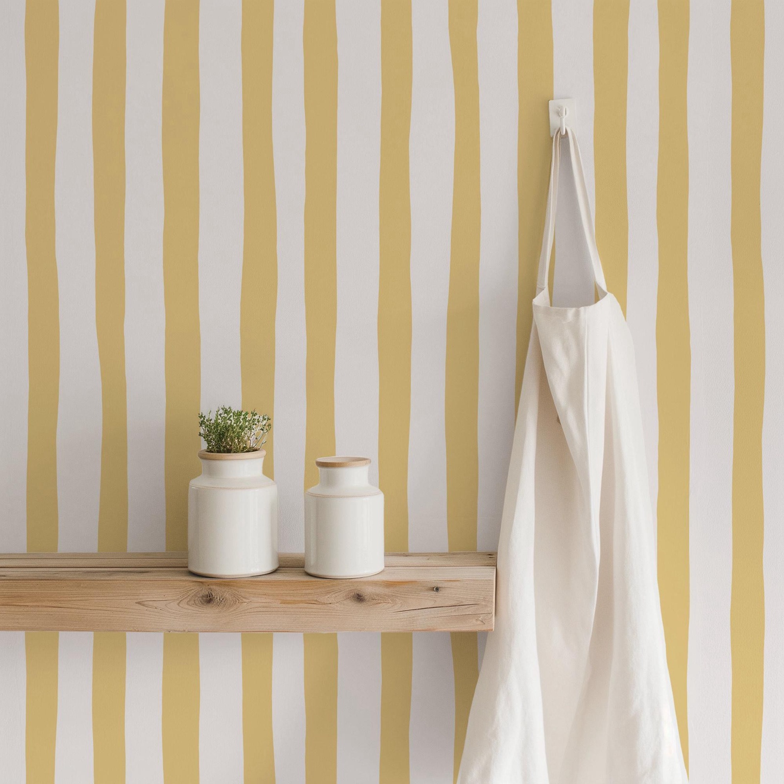 Baby Nursery Peel And Stick Wallpaper - Tapeta w żółte paski Sunshine Yellow,