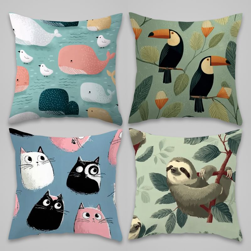 Baby Nursery Bedding Sets - 4-częściowy zestaw poszewek na poduszki, uroczy