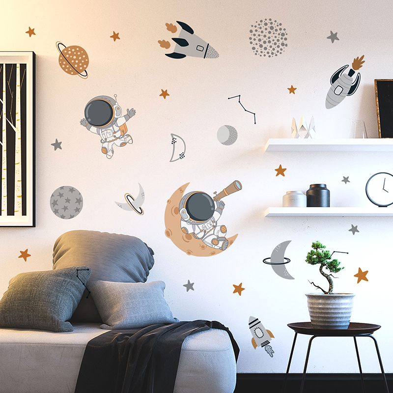 Baby Nursery Decor Boy - Naklejki ścienne z motywem kosmicznego astronauty,