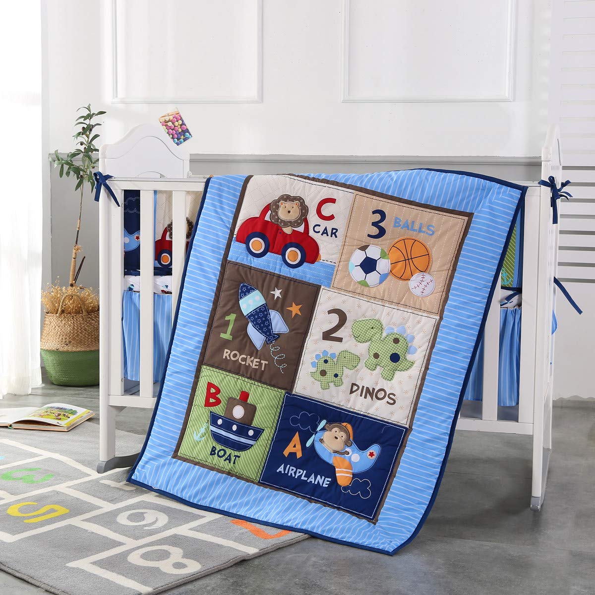 Baby Nursery Bedding Sets - 7-częściowy zestaw pościeli do łóżeczka dziecięcego
