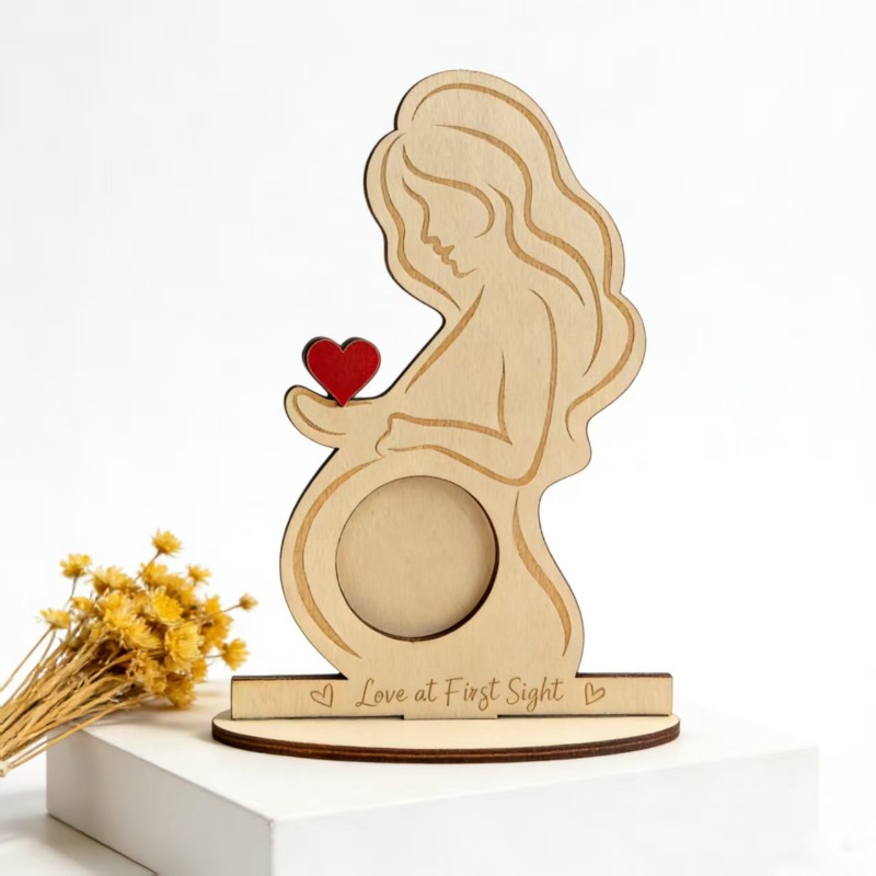 Baby Nursery Keepsake - Spersonalizowana drewniana ramka na zdjęcie dziecka,