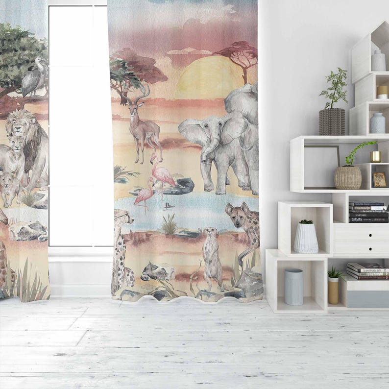 Zasłony Safari Zwierzęta Pokój – Baby Nursery Blackout Curtains recenzja i cena