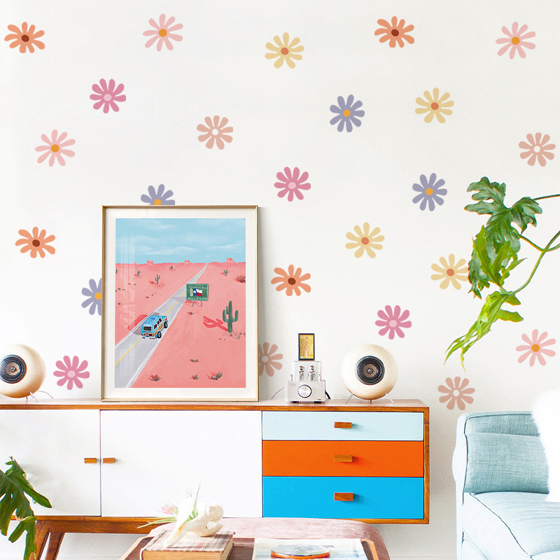 Daisy Floral Naklejki ścienne  – Baby Nursery Peel And Stick Wallpaper recenzja i cena