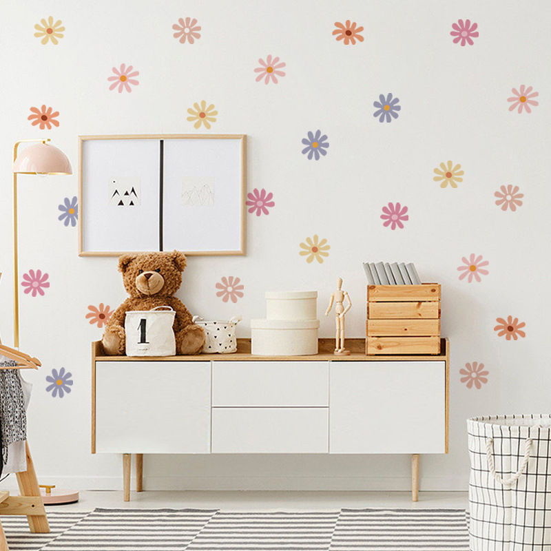 Daisy Floral Naklejki ścienne  – Baby Nursery Peel And Stick Wallpaper recenzja i cena