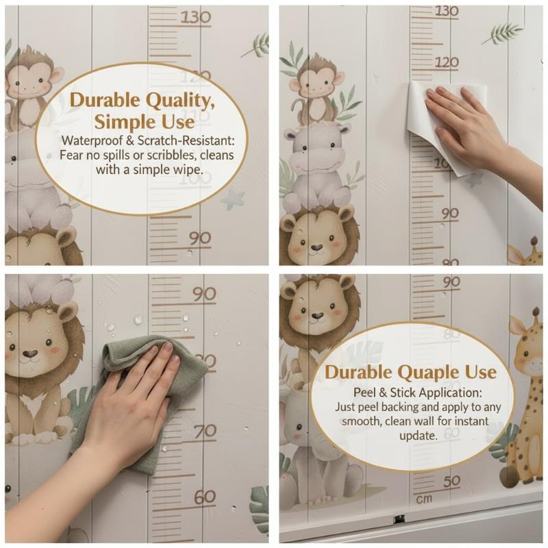 Naklejka z wykresem wzrostu dl – Baby Nursery Jungle Animals recenzja i cena