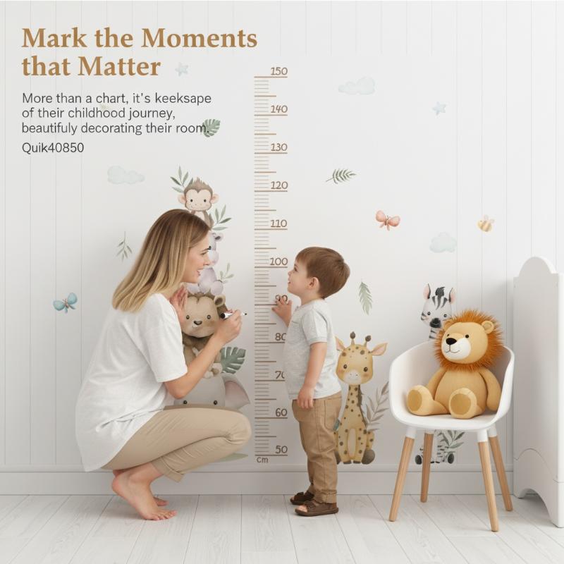Naklejka z wykresem wzrostu dl – Baby Nursery Jungle Animals recenzja i cena
