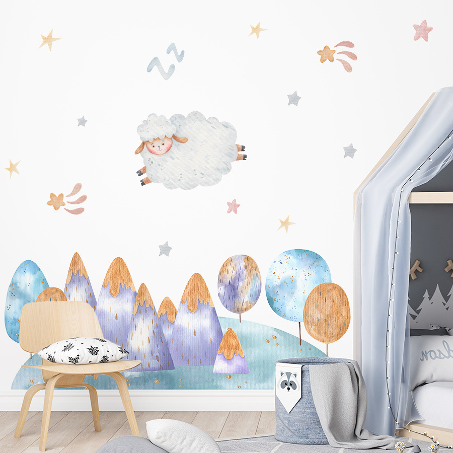 Kreskówka śliczna owca latając – Baby Nursery Tree recenzja i cena