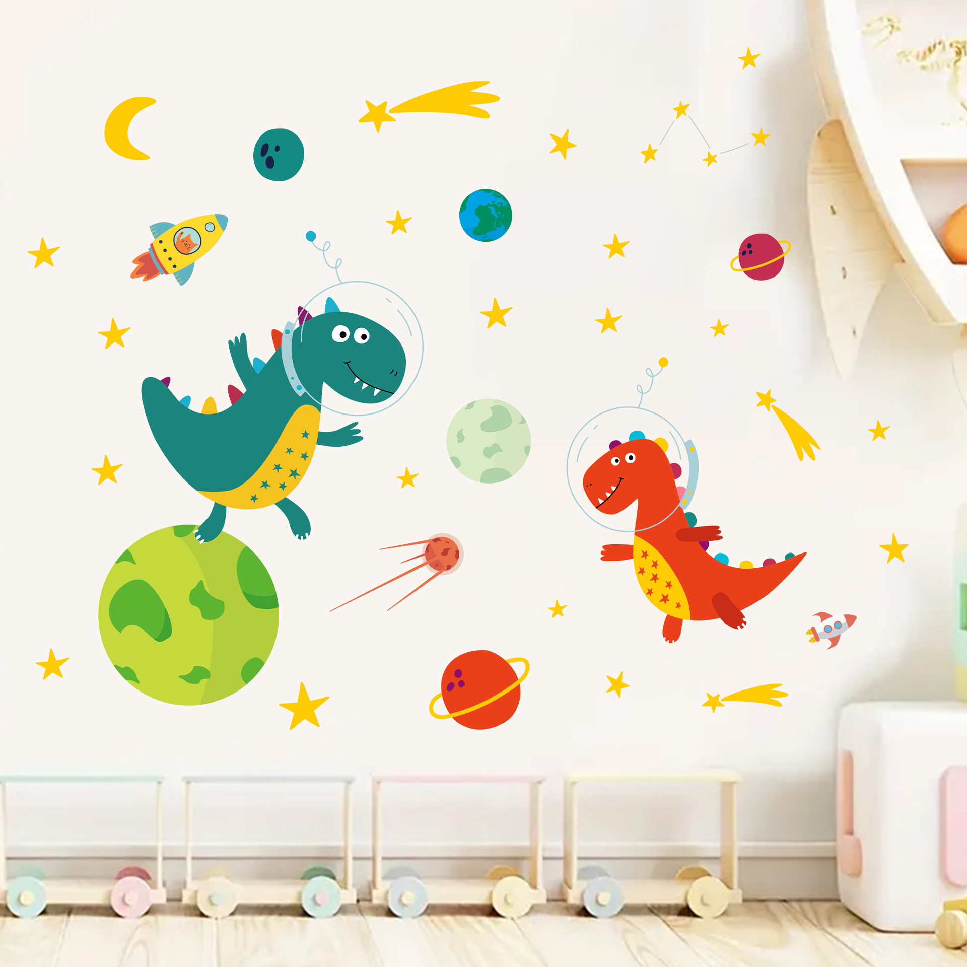 Kosmiczny astronauta dinozaur  – Baby Nursery Decor Boy recenzja i cena