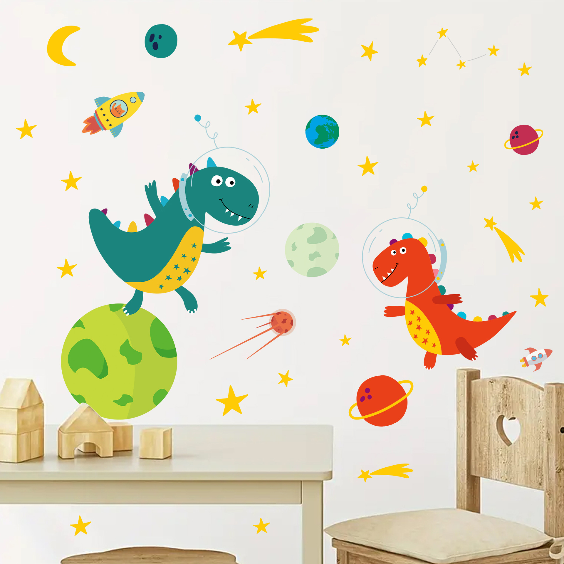 Kosmiczny astronauta dinozaur  – Baby Nursery Decor Boy recenzja i cena