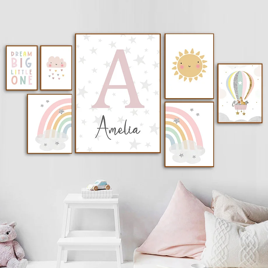 Żyrafa Słoń Balon Słońce Tęcza – Baby Nursery Girl Room recenzja i cena