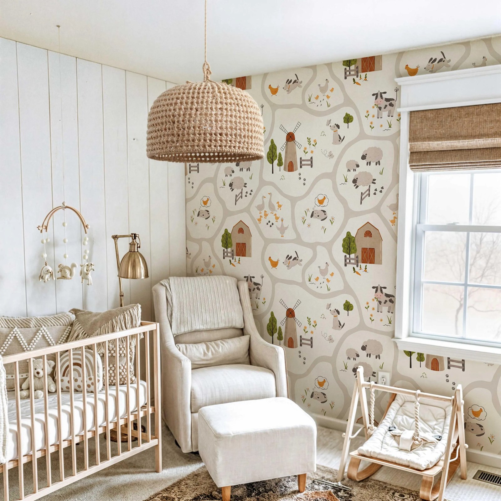 Urocza tapeta dla dzieci z mot – Baby Nursery Peel And Stick Wallpaper recenzja i cena