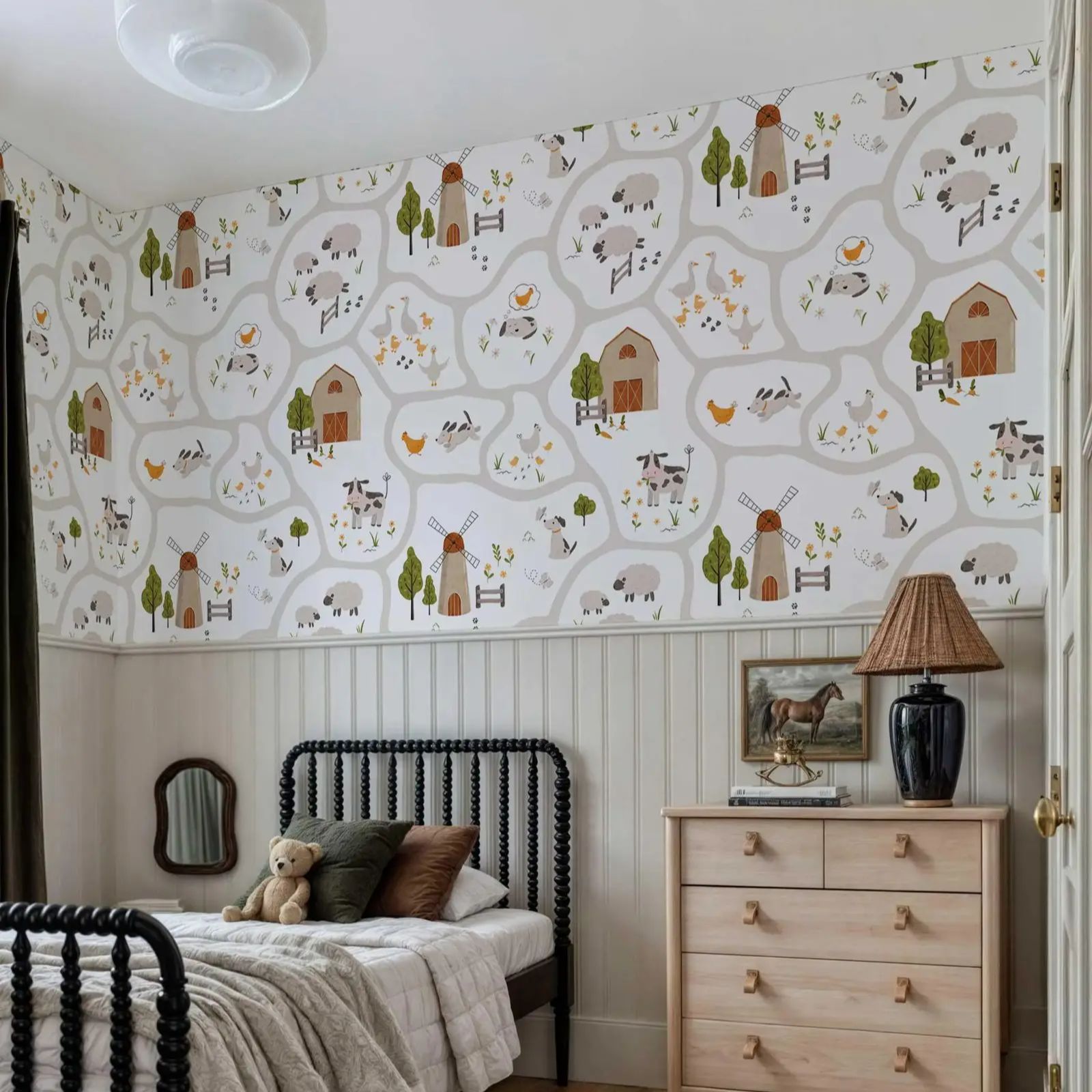 Urocza tapeta dla dzieci z mot – Baby Nursery Peel And Stick Wallpaper recenzja i cena