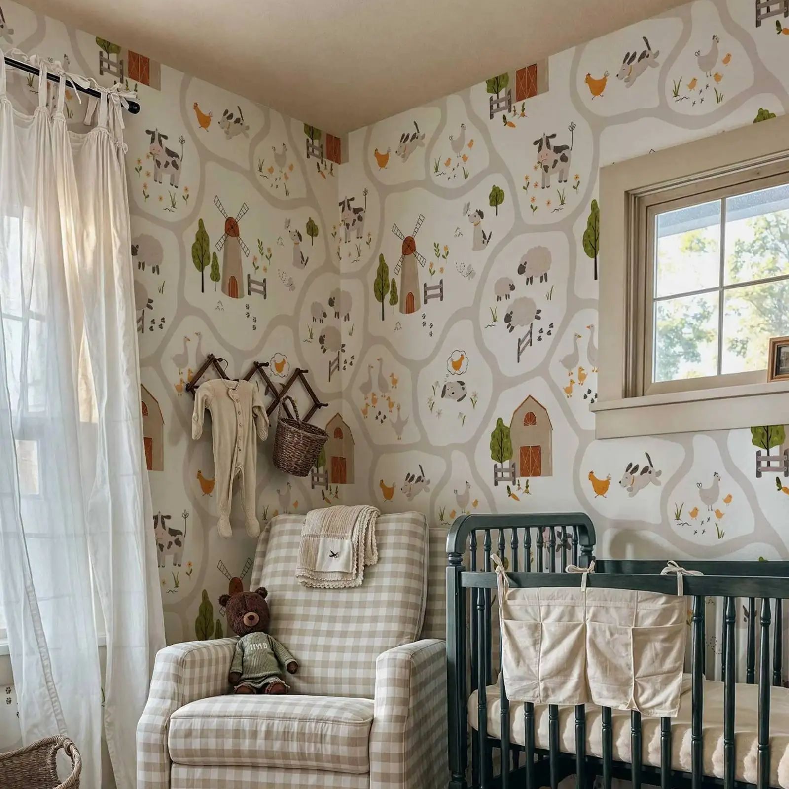 Urocza tapeta dla dzieci z mot – Baby Nursery Peel And Stick Wallpaper recenzja i cena