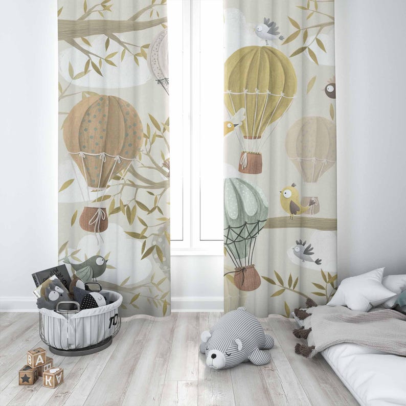 Zasłony z motywem balonów na o – Baby Nursery Blackout Curtains recenzja i cena
