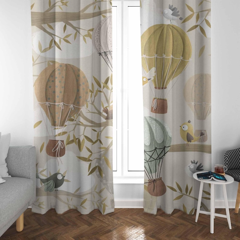 Zasłony z motywem balonów na o – Baby Nursery Blackout Curtains recenzja i cena