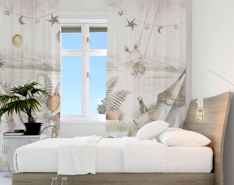 Zasłony ze zwierzętami cyrkowy – Baby Nursery Blackout Curtains recenzja i cena