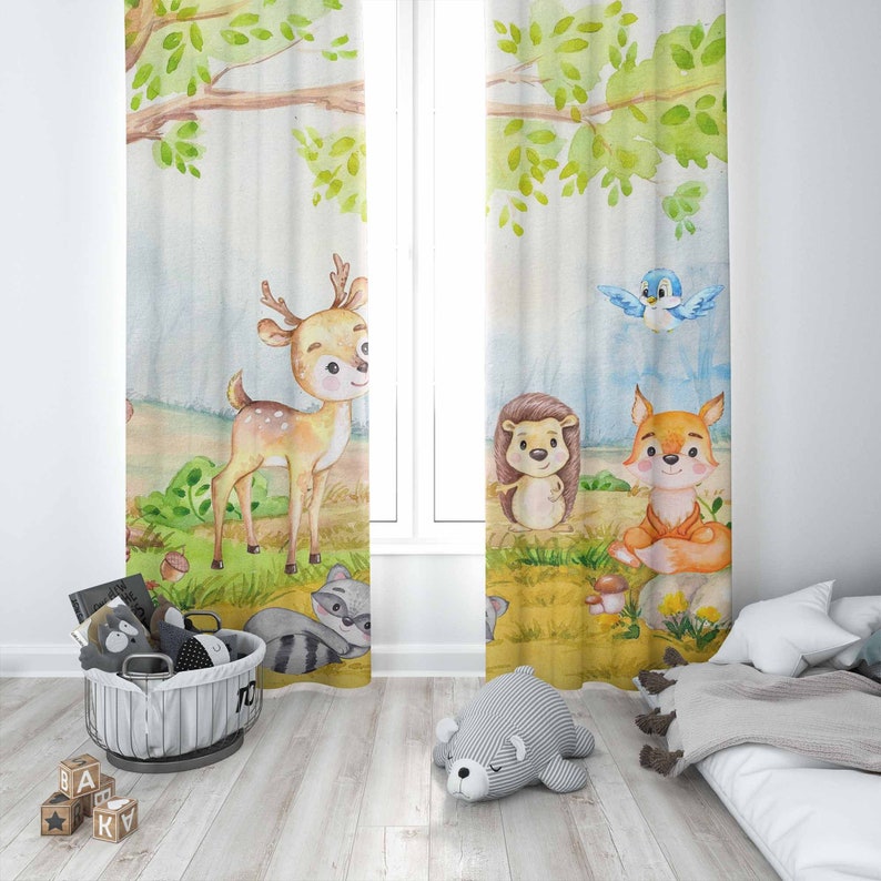 Zasłony z motywem zwierząt leś – Baby Nursery Blackout Curtains recenzja i cena