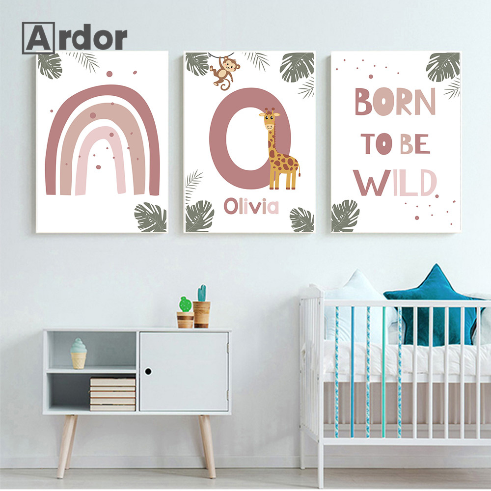 Plakaty ze zwierzętami z nordy – Baby Nursery Jungle Animals recenzja i cena