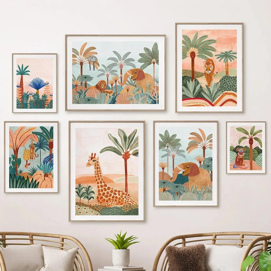Boho Dżungla Zwierzęta Tygrys  – Baby Nursery Tree recenzja i cena