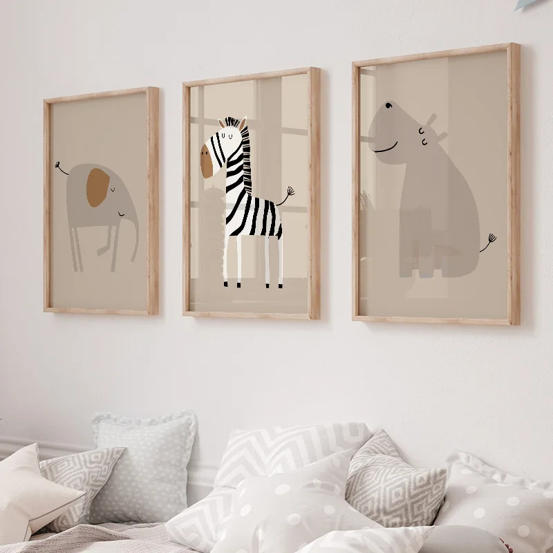 1 szt. Bezramowy Obraz na Płót – Baby Nursery Jungle Animals recenzja i cena