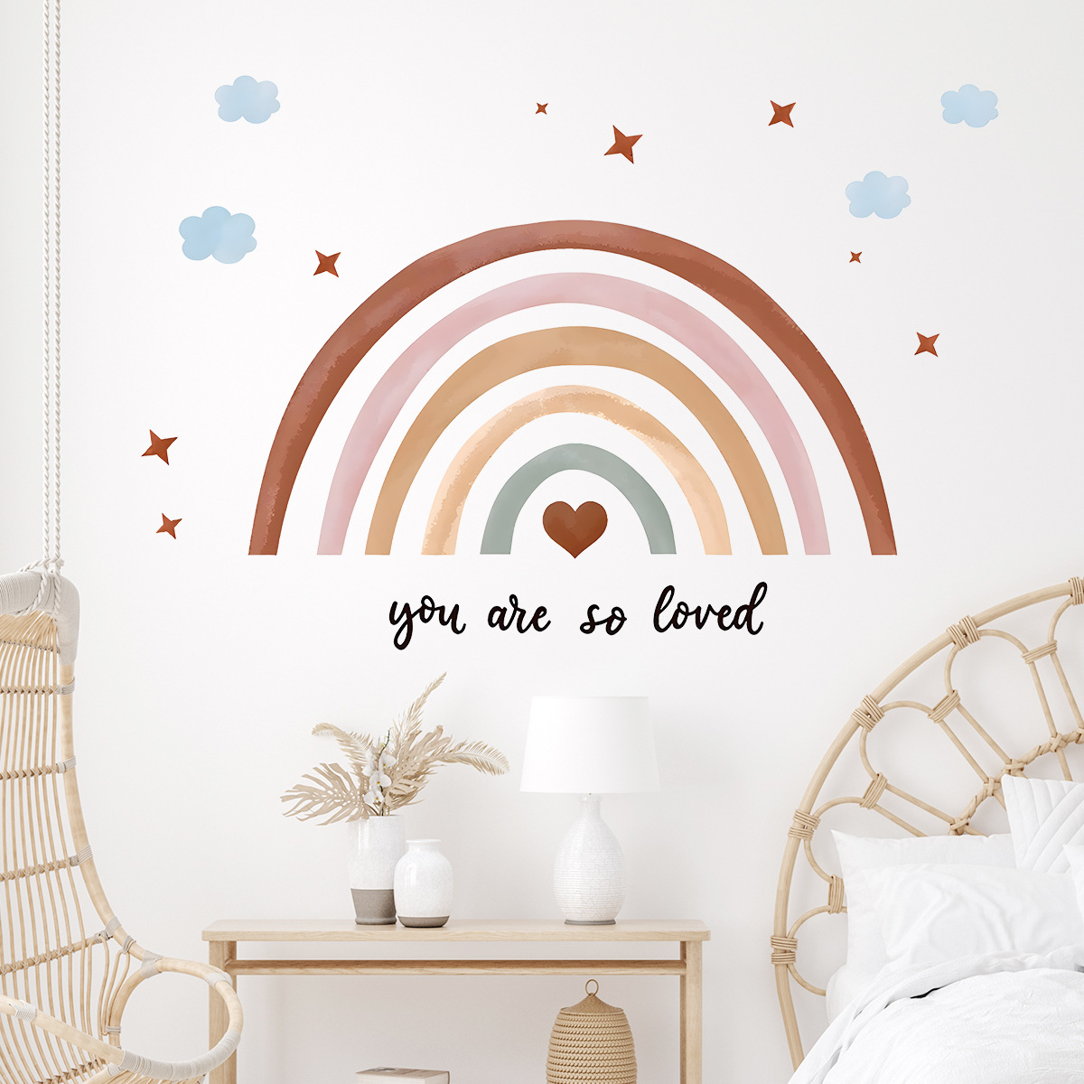 Naklejka ścienna w stylu boho  – Baby Nursery Peel And Stick Wallpaper recenzja i cena