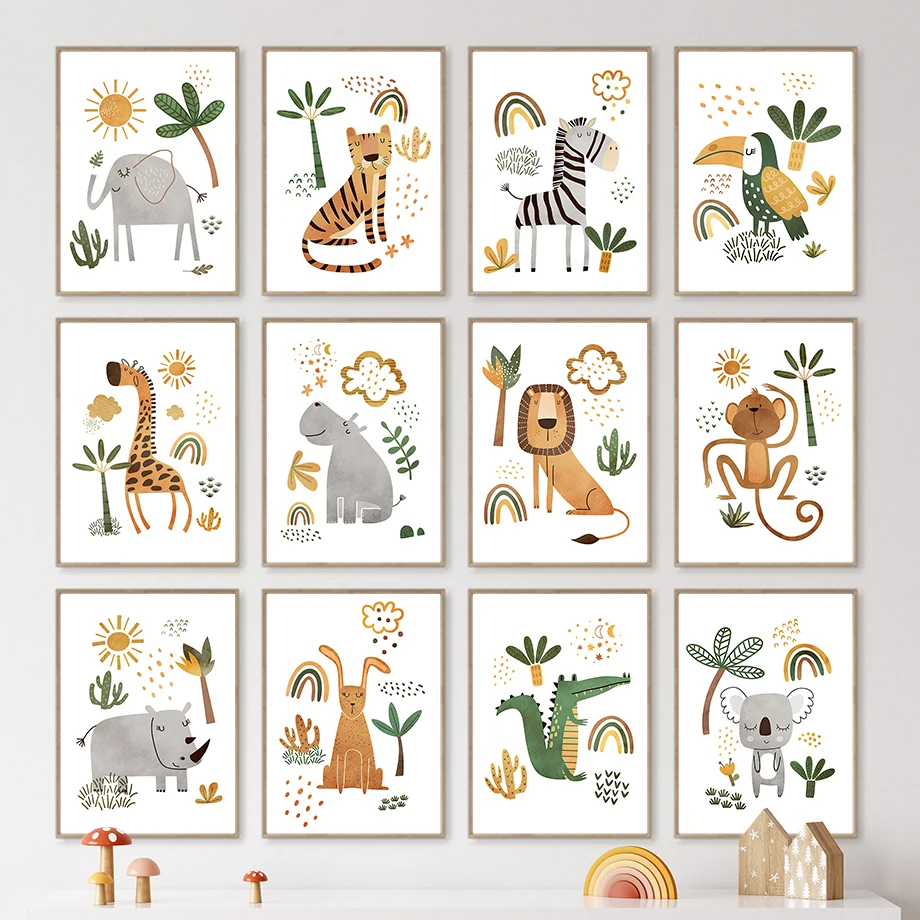 Żyrafa Słoń Tygrys Zebra Tukan – Baby Nursery Jungle Animals recenzja i cena