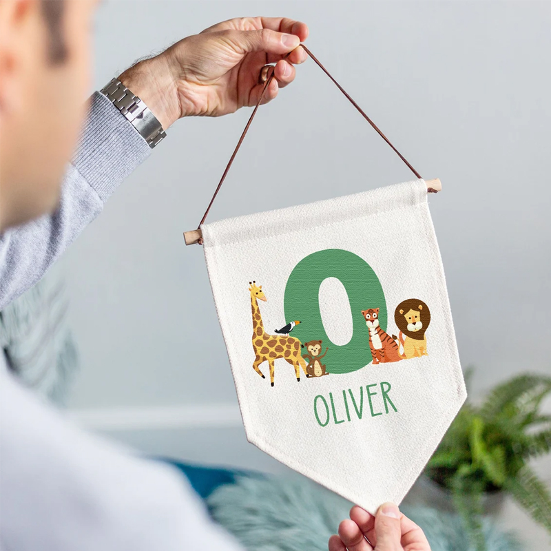 Personalizowana flaga z motywe – Baby Nursery Jungle Animals recenzja i cena